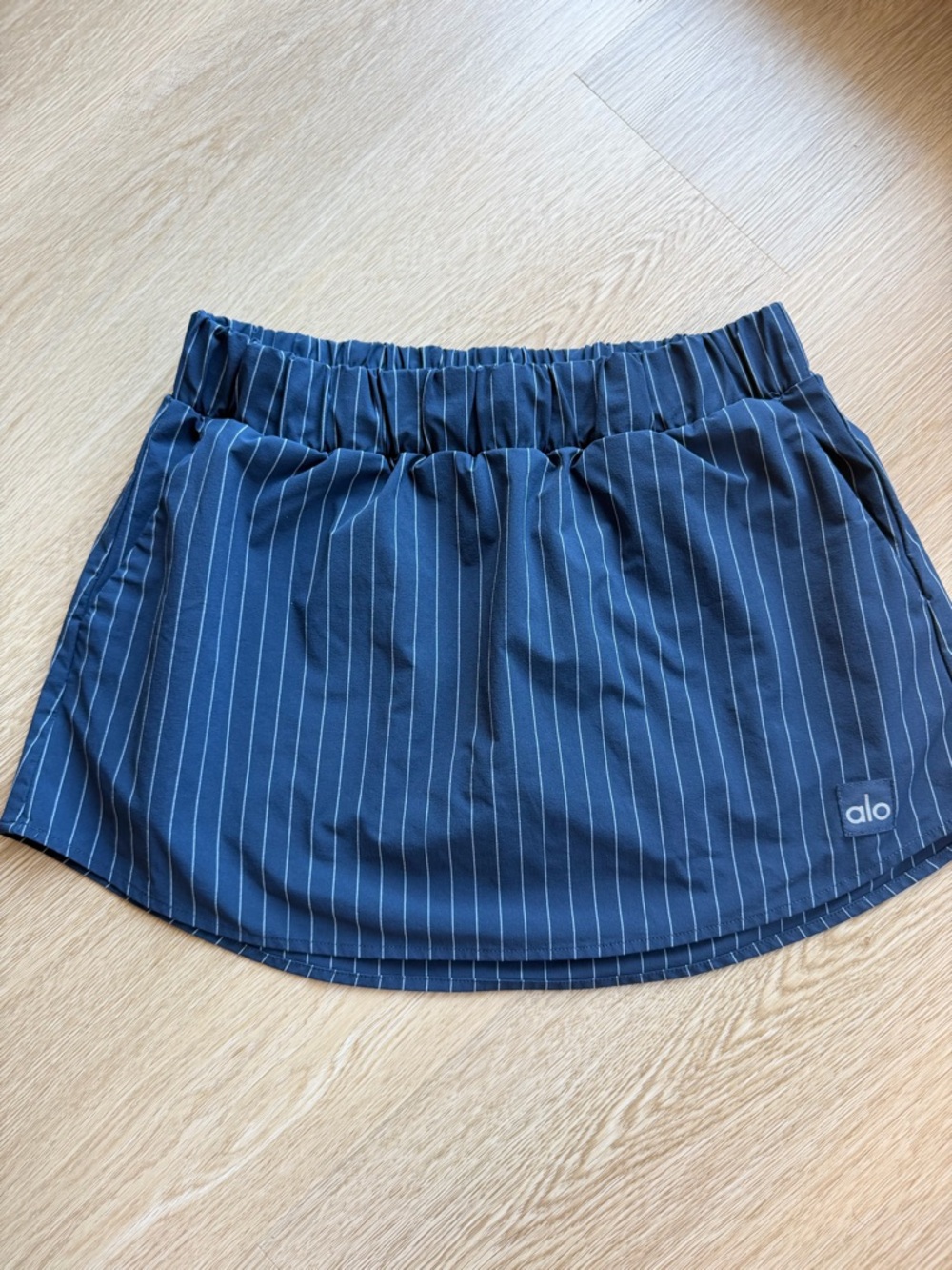 ALO Yoga Navy Pinstripe Mini Skirt